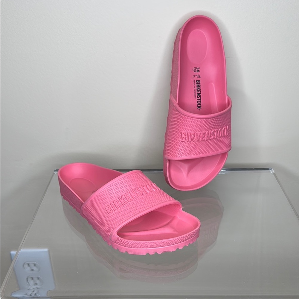 Birkenstock Pink Sandals with Platform Sole